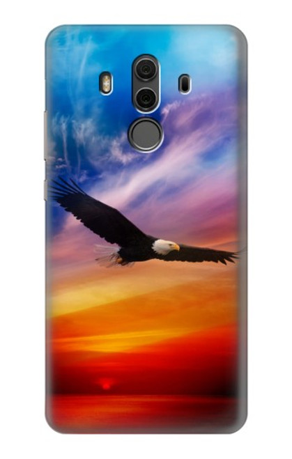 W3841 Bald Eagle Flying Colorful Sky Hard Case and Leather Flip Case For Huawei Mate 10 Pro, Porsche Design