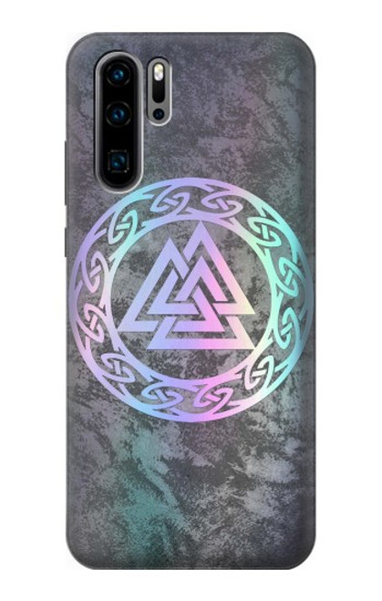 W3833 Valknut Odin Wotans Knot Hrungnir Heart Hard Case and Leather Flip Case For Huawei P30 Pro