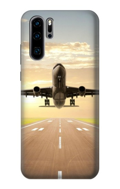 W3837 Airplane Take off Sunrise Hard Case and Leather Flip Case For Huawei P30 Pro