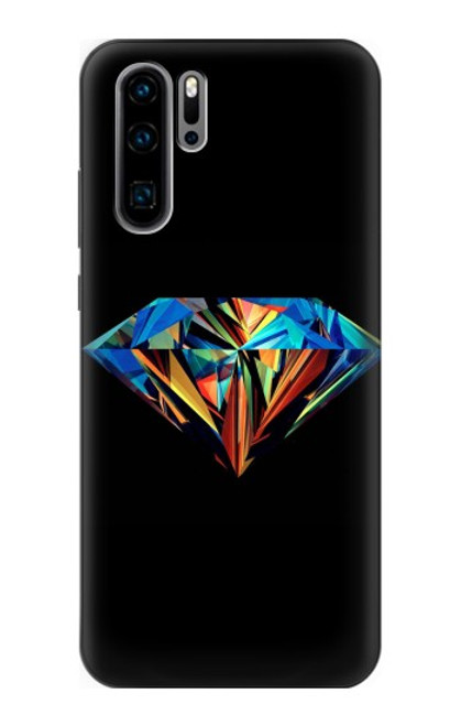 W3842 Abstract Colorful Diamond Hard Case and Leather Flip Case For Huawei P30 Pro