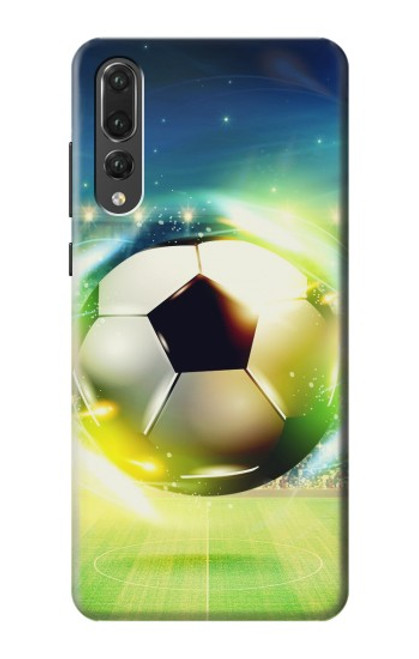 W3844 Glowing Football Soccer Ball Hard Case and Leather Flip Case For Huawei P20 Pro