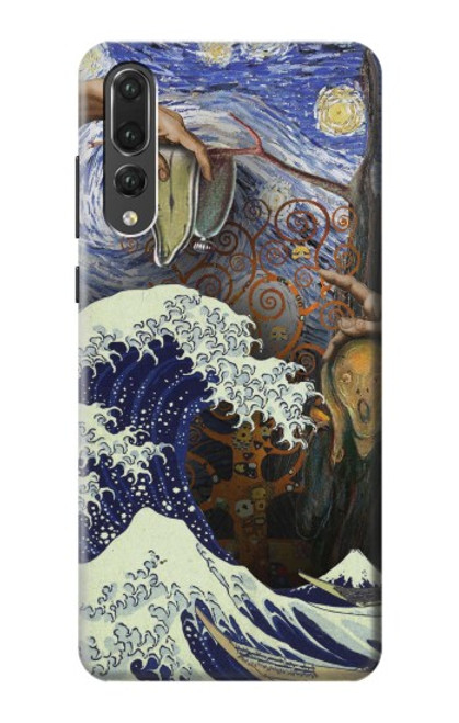 W3851 World of Art Van Gogh Hokusai Da Vinci Hard Case and Leather Flip Case For Huawei P20 Pro