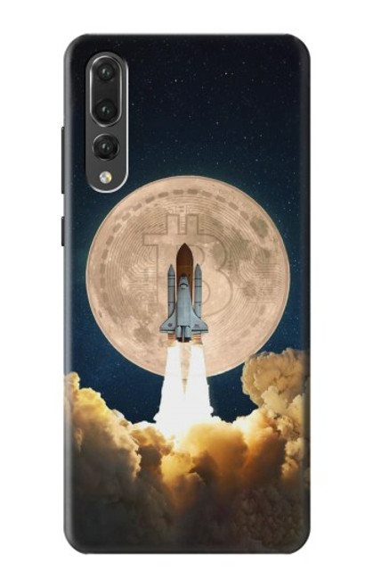 W3859 Bitcoin to the Moon Hard Case and Leather Flip Case For Huawei P20 Pro