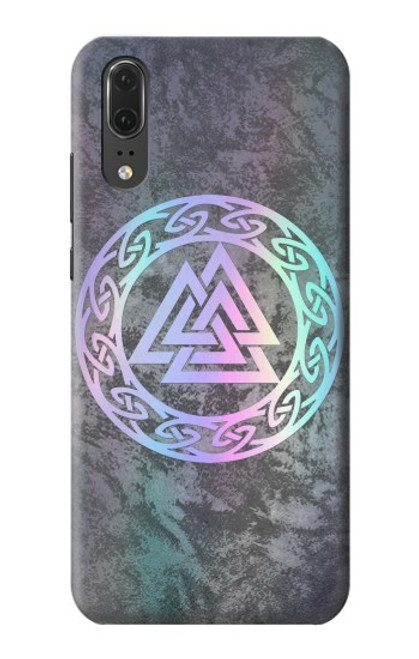 W3833 Valknut Odin Wotans Knot Hrungnir Heart Hard Case and Leather Flip Case For Huawei P20