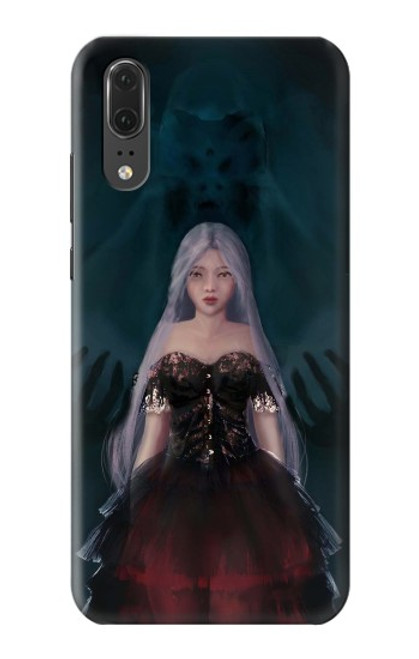W3847 Lilith Devil Bride Gothic Girl Skull Grim Reaper Hard Case and Leather Flip Case For Huawei P20
