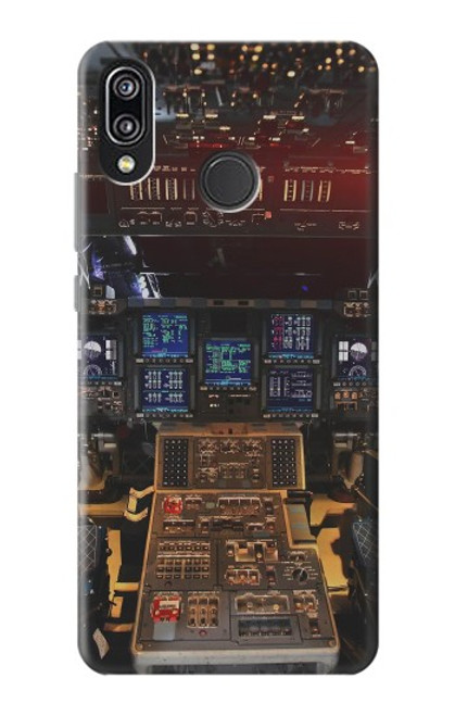 W3836 Airplane Cockpit Hard Case and Leather Flip Case For Huawei P20 Lite