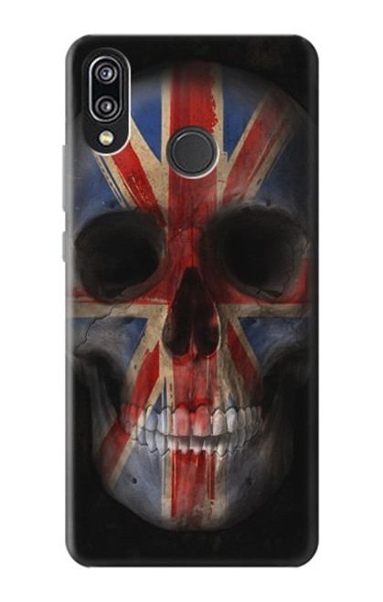 W3848 United Kingdom Flag Skull Hard Case and Leather Flip Case For Huawei P20 Lite