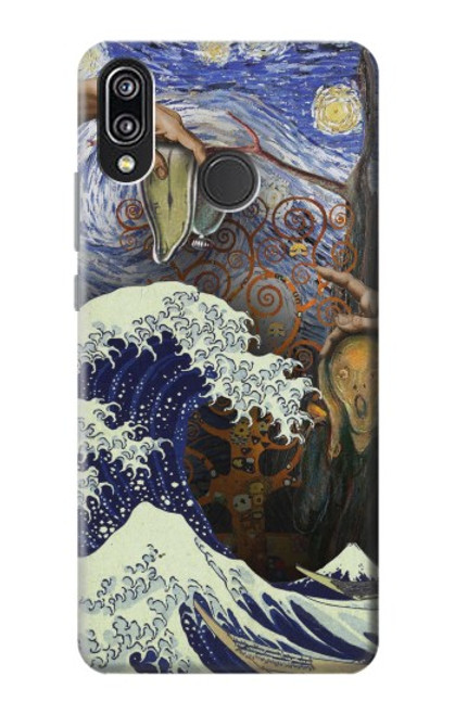 W3851 World of Art Van Gogh Hokusai Da Vinci Hard Case and Leather Flip Case For Huawei P20 Lite