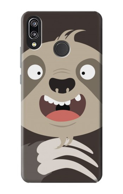 W3855 Sloth Face Cartoon Hard Case and Leather Flip Case For Huawei P20 Lite