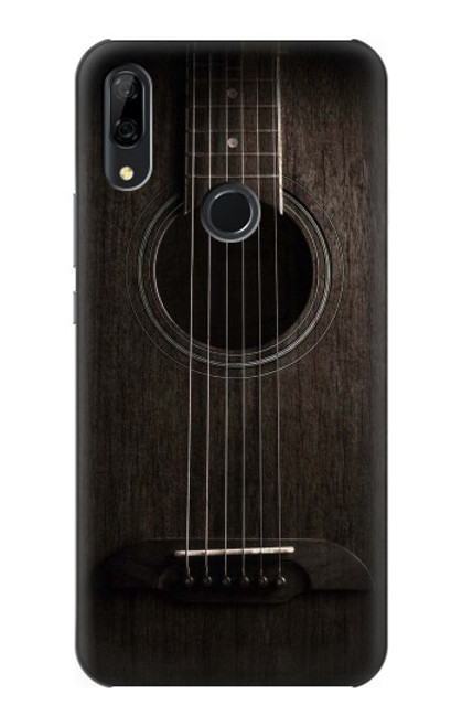 W3834 Old Woods Black Guitar Hard Case and Leather Flip Case For Huawei P Smart Z, Y9 Prime 2019