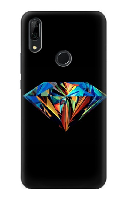 W3842 Abstract Colorful Diamond Hard Case and Leather Flip Case For Huawei P Smart Z, Y9 Prime 2019