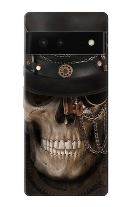 W3852 Steampunk Skull Hard Case and Leather Flip Case For Google Pixel 6