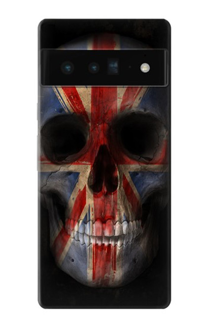 W3848 United Kingdom Flag Skull Hard Case and Leather Flip Case For Google Pixel 6 Pro