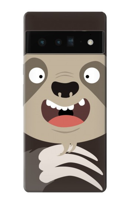 W3855 Sloth Face Cartoon Hard Case and Leather Flip Case For Google Pixel 6 Pro