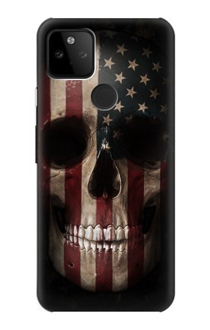 W3850 American Flag Skull Hard Case and Leather Flip Case For Google Pixel 5A 5G