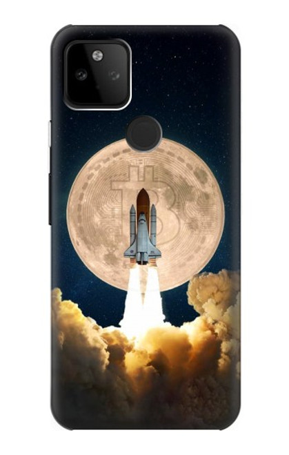 W3859 Bitcoin to the Moon Hard Case and Leather Flip Case For Google Pixel 5A 5G