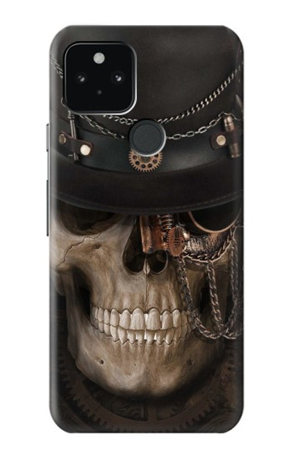W3852 Steampunk Skull Hard Case and Leather Flip Case For Google Pixel 5