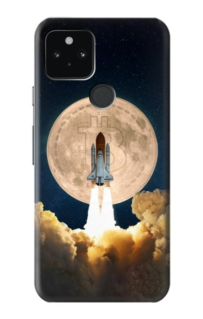 W3859 Bitcoin to the Moon Hard Case and Leather Flip Case For Google Pixel 5