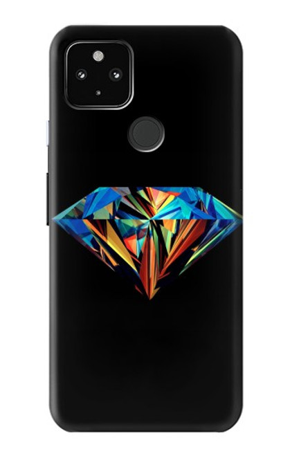 W3842 Abstract Colorful Diamond Hard Case and Leather Flip Case For Google Pixel 4a 5G