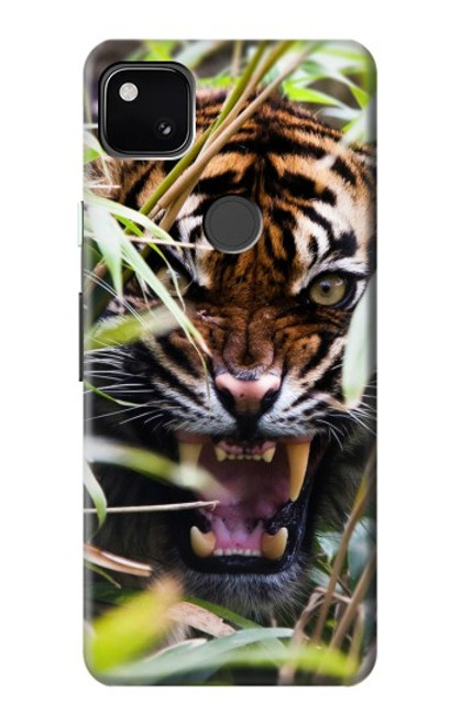 W3838 Barking Bengal Tiger Hard Case and Leather Flip Case For Google Pixel 4a