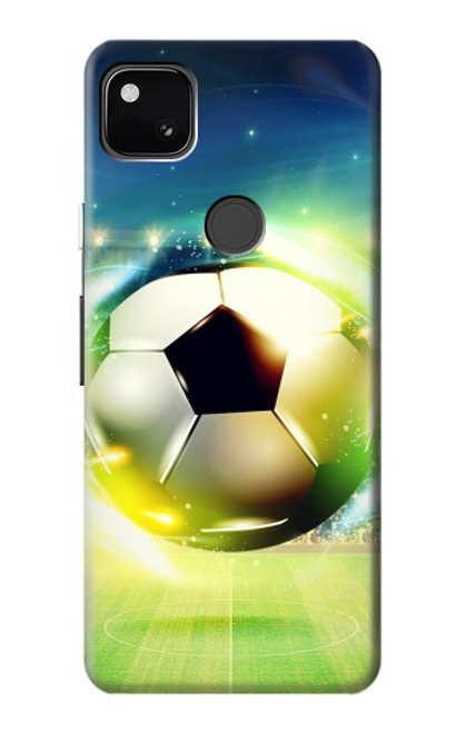 W3844 Glowing Football Soccer Ball Hard Case and Leather Flip Case For Google Pixel 4a