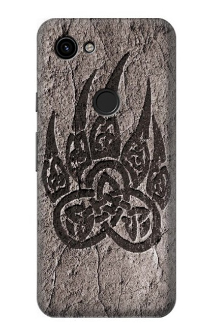 W3832 Viking Norse Bear Paw Berserkers Rock Hard Case and Leather Flip Case For Google Pixel 3a