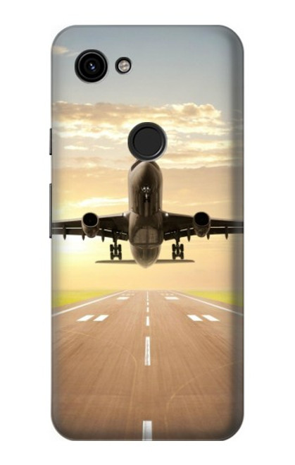 W3837 Airplane Take off Sunrise Hard Case and Leather Flip Case For Google Pixel 3a