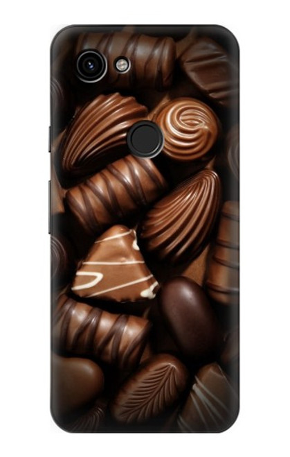 W3840 Dark Chocolate Milk Chocolate Lovers Hard Case and Leather Flip Case For Google Pixel 3a