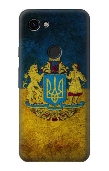 W3858 Ukraine Vintage Flag Hard Case and Leather Flip Case For Google Pixel 3a