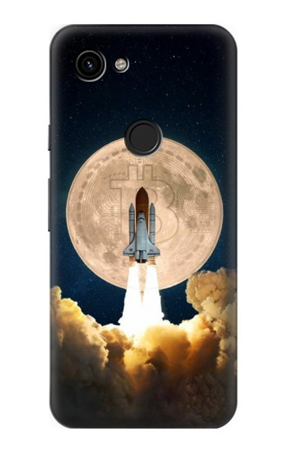 W3859 Bitcoin to the Moon Hard Case and Leather Flip Case For Google Pixel 3a