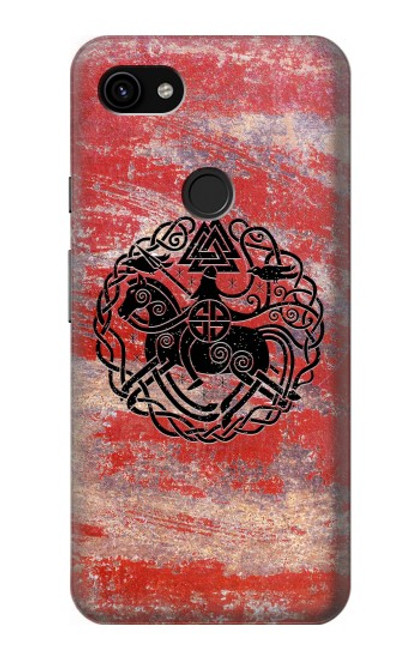 W3831 Viking Norse Ancient Symbol Hard Case and Leather Flip Case For Google Pixel 3a XL
