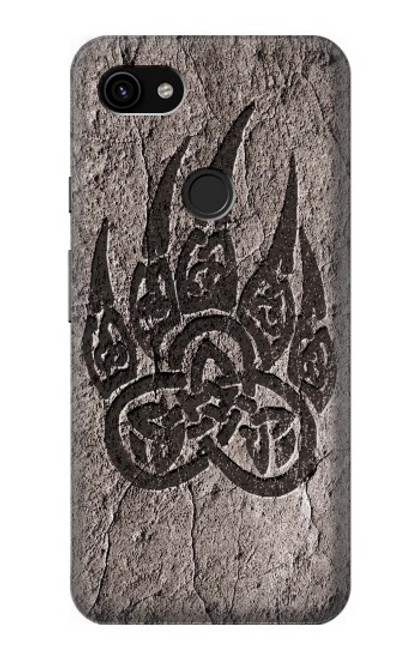 W3832 Viking Norse Bear Paw Berserkers Rock Hard Case and Leather Flip Case For Google Pixel 3a XL