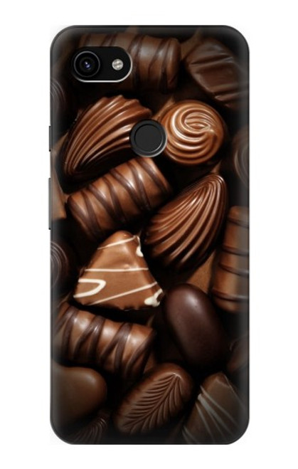 W3840 Dark Chocolate Milk Chocolate Lovers Hard Case and Leather Flip Case For Google Pixel 3a XL