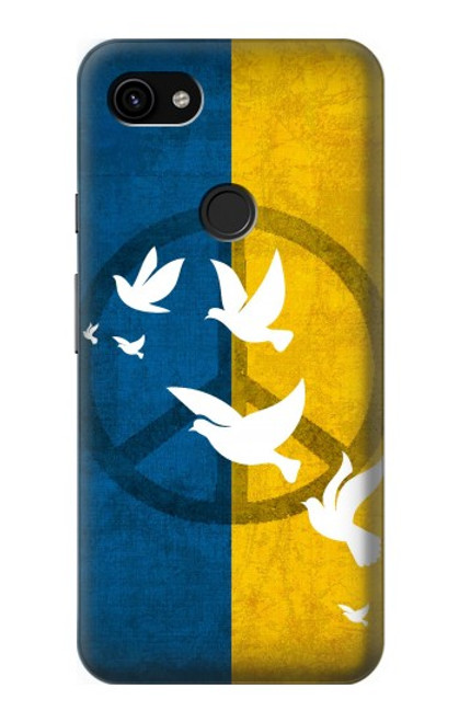 W3857 Peace Dove Ukraine Flag Hard Case and Leather Flip Case For Google Pixel 3a XL