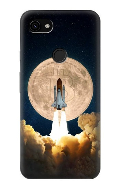 W3859 Bitcoin to the Moon Hard Case and Leather Flip Case For Google Pixel 3a XL