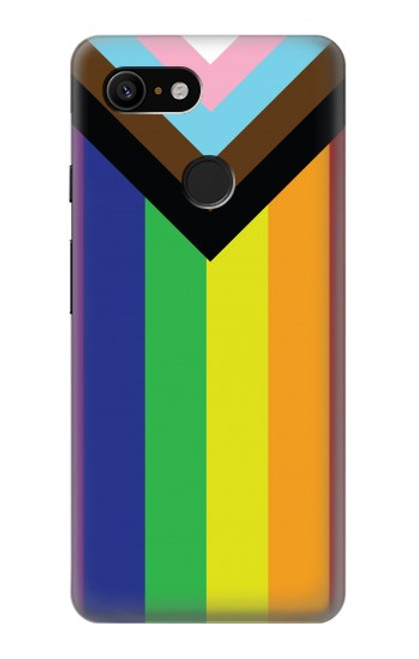 W3846 Pride Flag LGBT Hard Case and Leather Flip Case For Google Pixel 3