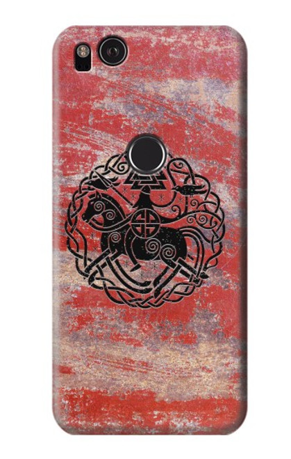 W3831 Viking Norse Ancient Symbol Hard Case and Leather Flip Case For Google Pixel 2