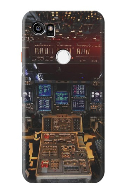 W3836 Airplane Cockpit Hard Case and Leather Flip Case For Google Pixel 2 XL
