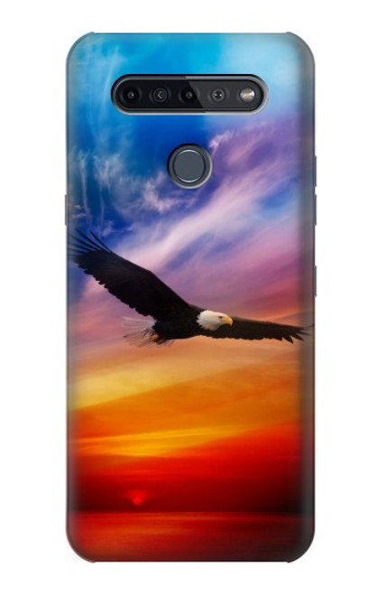 W3841 Bald Eagle Flying Colorful Sky Hard Case and Leather Flip Case For LG K51S