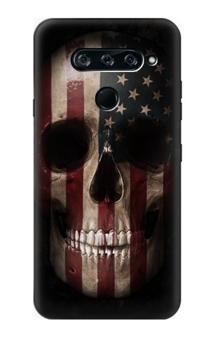 W3850 American Flag Skull Hard Case and Leather Flip Case For LG V40, LG V40 ThinQ