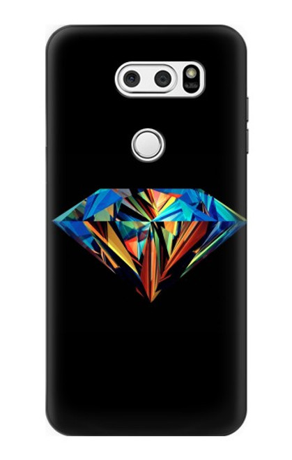 W3842 Abstract Colorful Diamond Hard Case and Leather Flip Case For LG V30, LG V30 Plus, LG V30S ThinQ, LG V35, LG V35 ThinQ