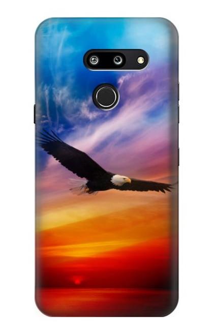 W3841 Bald Eagle Flying Colorful Sky Hard Case and Leather Flip Case For LG G8 ThinQ