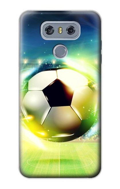 W3844 Glowing Football Soccer Ball Hard Case and Leather Flip Case For LG G6
