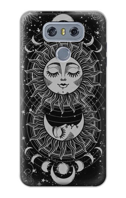 W3854 Mystical Sun Face Crescent Moon Hard Case and Leather Flip Case For LG G6