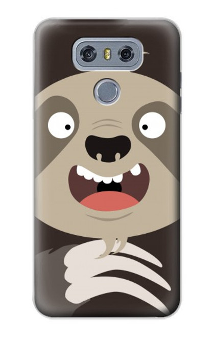 W3855 Sloth Face Cartoon Hard Case and Leather Flip Case For LG G6