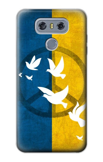 W3857 Peace Dove Ukraine Flag Hard Case and Leather Flip Case For LG G6