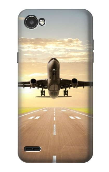 W3837 Airplane Take off Sunrise Hard Case and Leather Flip Case For LG Q6