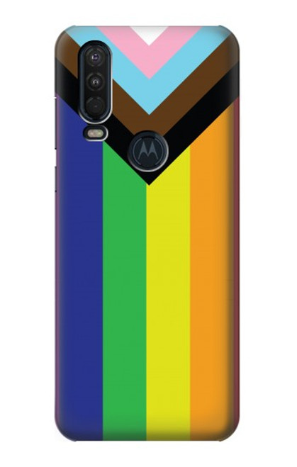 W3846 Pride Flag LGBT Hard Case and Leather Flip Case For Motorola One Action (Moto P40 Power)