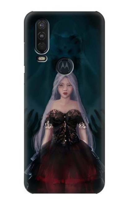 W3847 Lilith Devil Bride Gothic Girl Skull Grim Reaper Hard Case and Leather Flip Case For Motorola One Action (Moto P40 Power)
