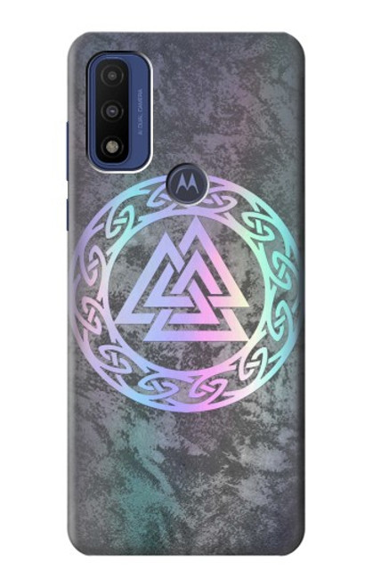 W3833 Valknut Odin Wotans Knot Hrungnir Heart Hard Case and Leather Flip Case For Motorola G Pure